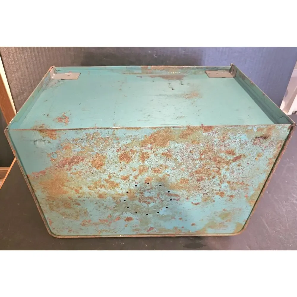 Vintage Metal Bread Box Antique Storage Tin Country HARVELL